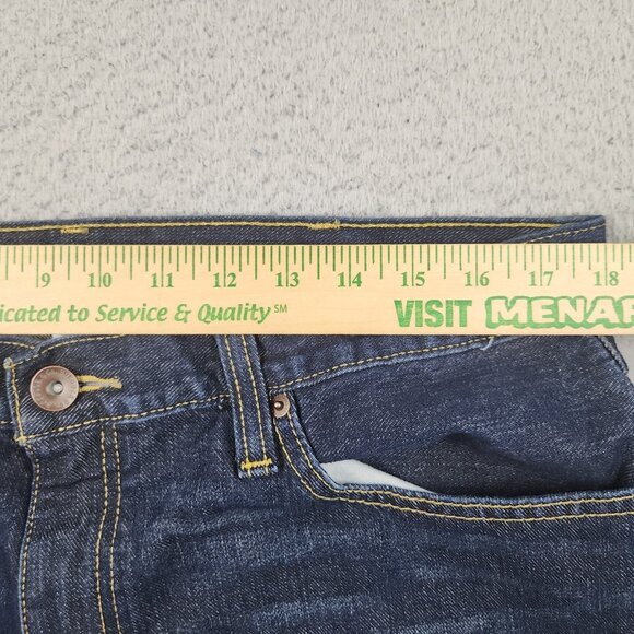 Roebuck & Co. Slim Straight Jeans Men's 36x30 Dark Blue Denim Casual Workwear - Picture 3 of 9